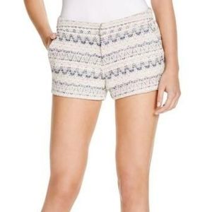 Joie White and Blue Tweed Shorts with Pockets
